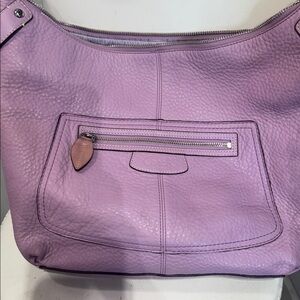 Coach Lilac Pebbled Leather Shoulder Bag